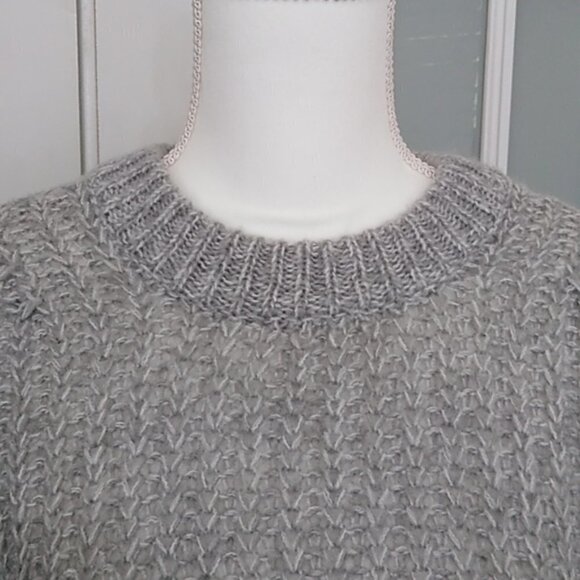 EUC American Eagle Gray Open Weave Oversized Sweater - Picture 6 of 14